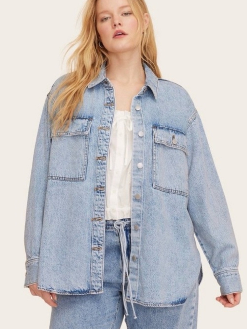 Parke x Target Light Wash Oversized Denim Shacket NWT SMALL